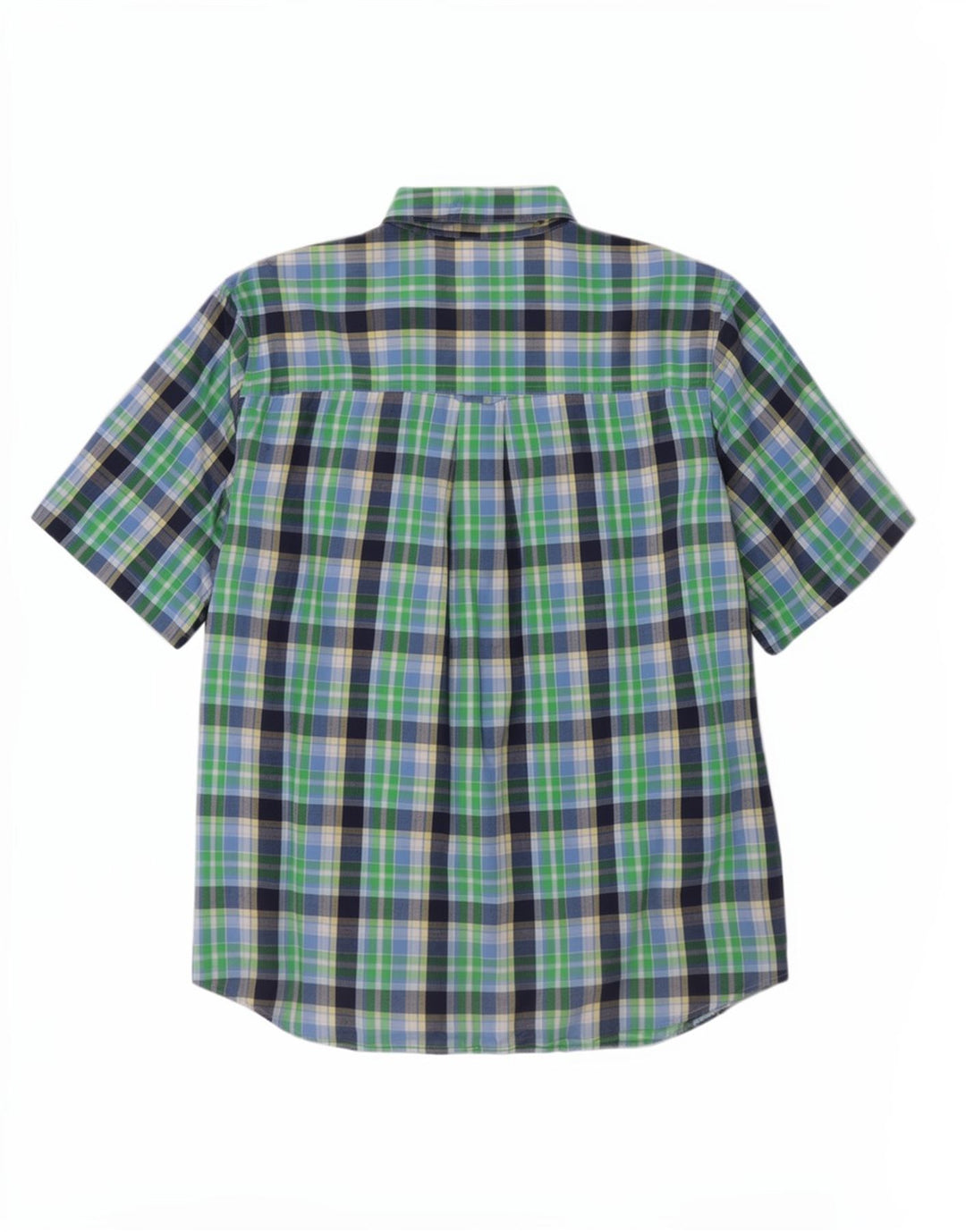 Camicia a maniche corte da uomo Chaps XL in cotone a quadri verdi