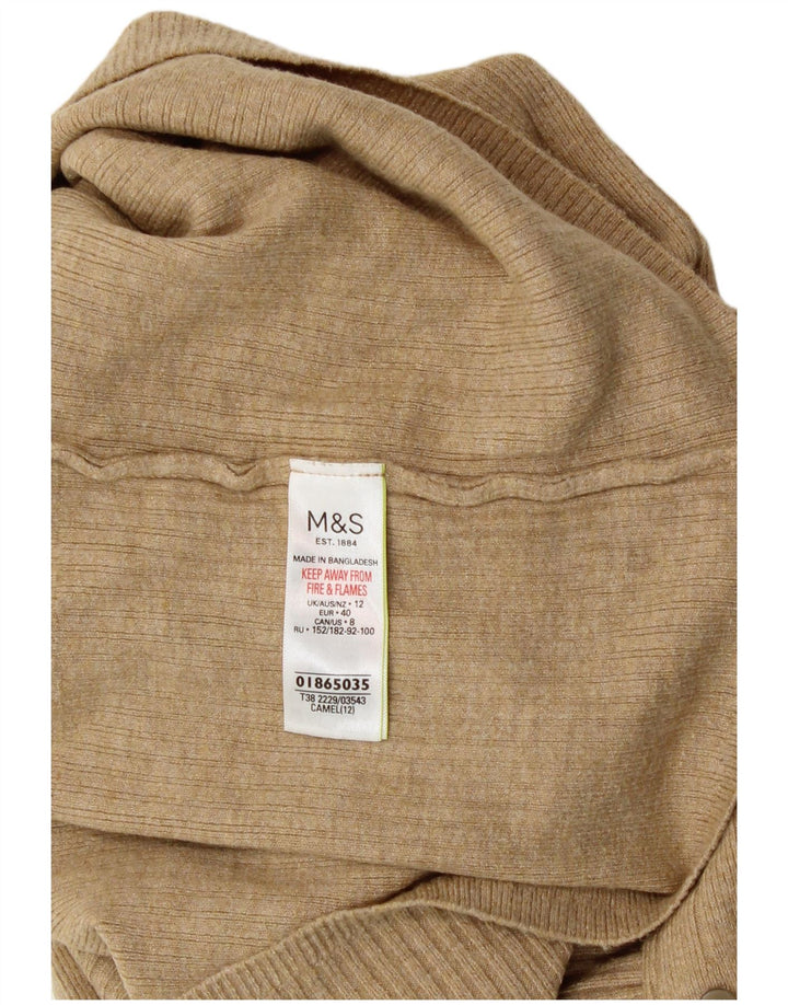 MARKS & SPENCER Maglione da donna con collo alto e maglione UK 12 Beige medio