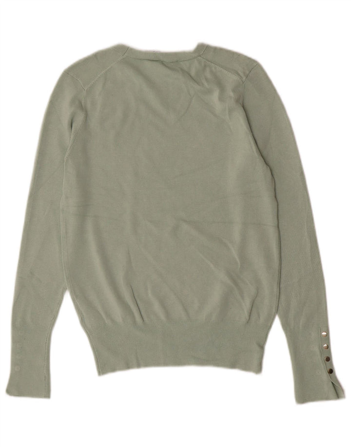 Maglione maglione girocollo da donna Zara UK 12 Viscosa verde medio