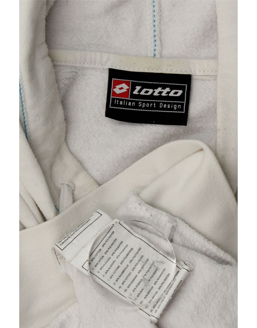 Maglione con cappuccio grafico da uomo Lotto in cotone bianco medio
