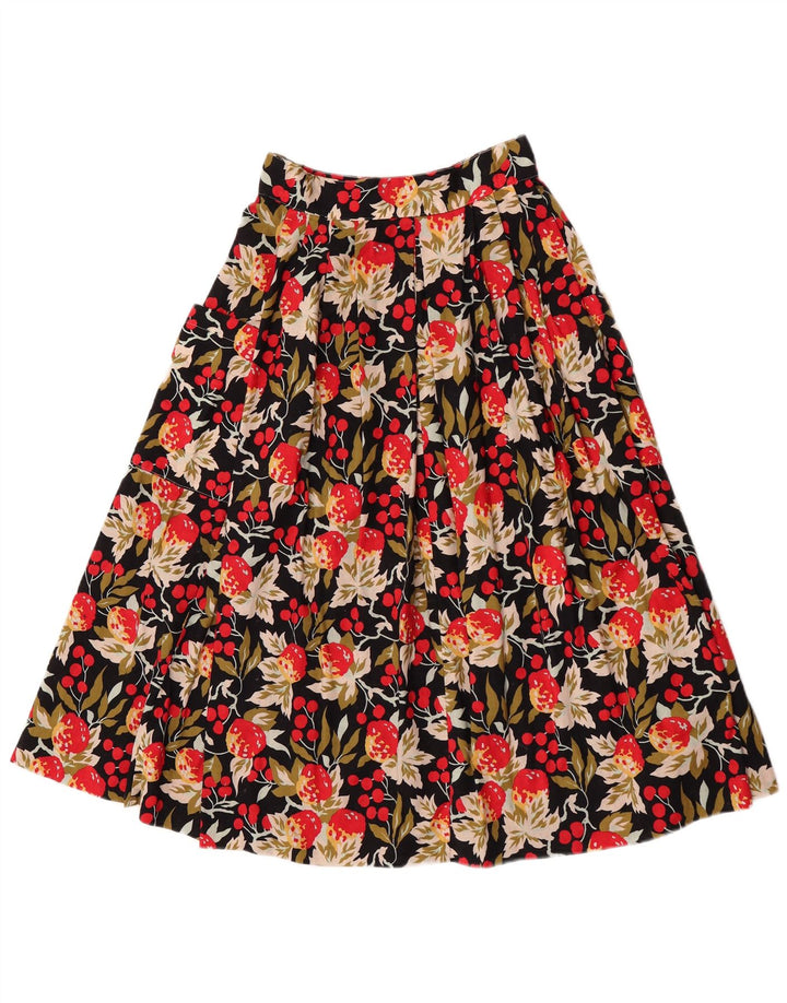 Gonna a trapezio a vita alta da donna vintage IT 42 media W27 multicolore