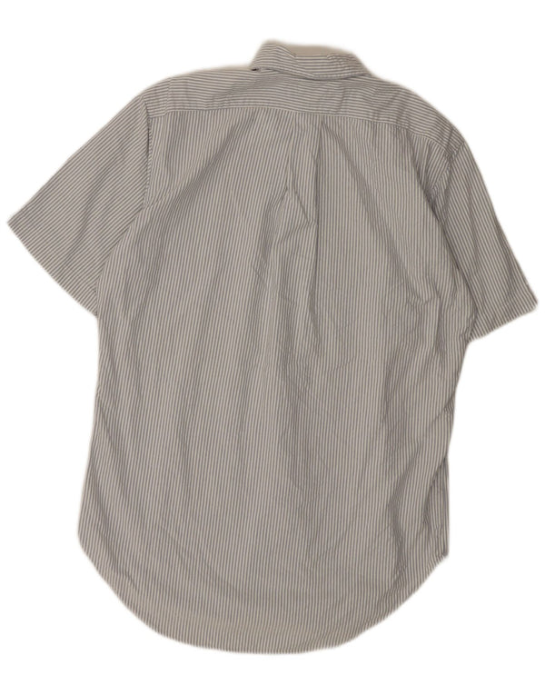 RALPH LAUREN Camicia da uomo a maniche corte dal taglio classico, piccola a righe bianche