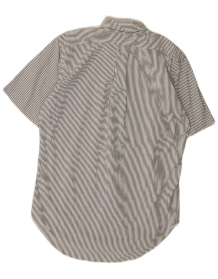 RALPH LAUREN Camicia da uomo a maniche corte dal taglio classico, piccola a righe bianche