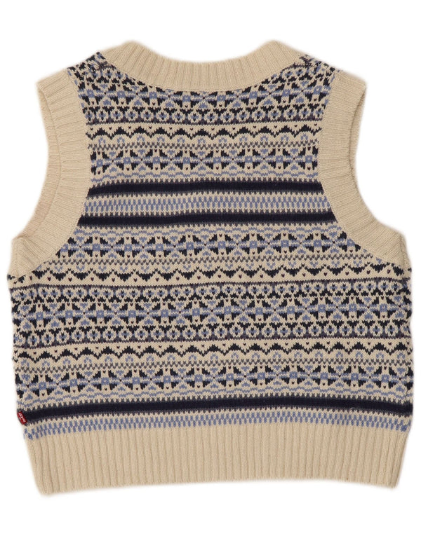 Canotta corta da donna Levi's UK 12 in cotone Fair Isle blu medio