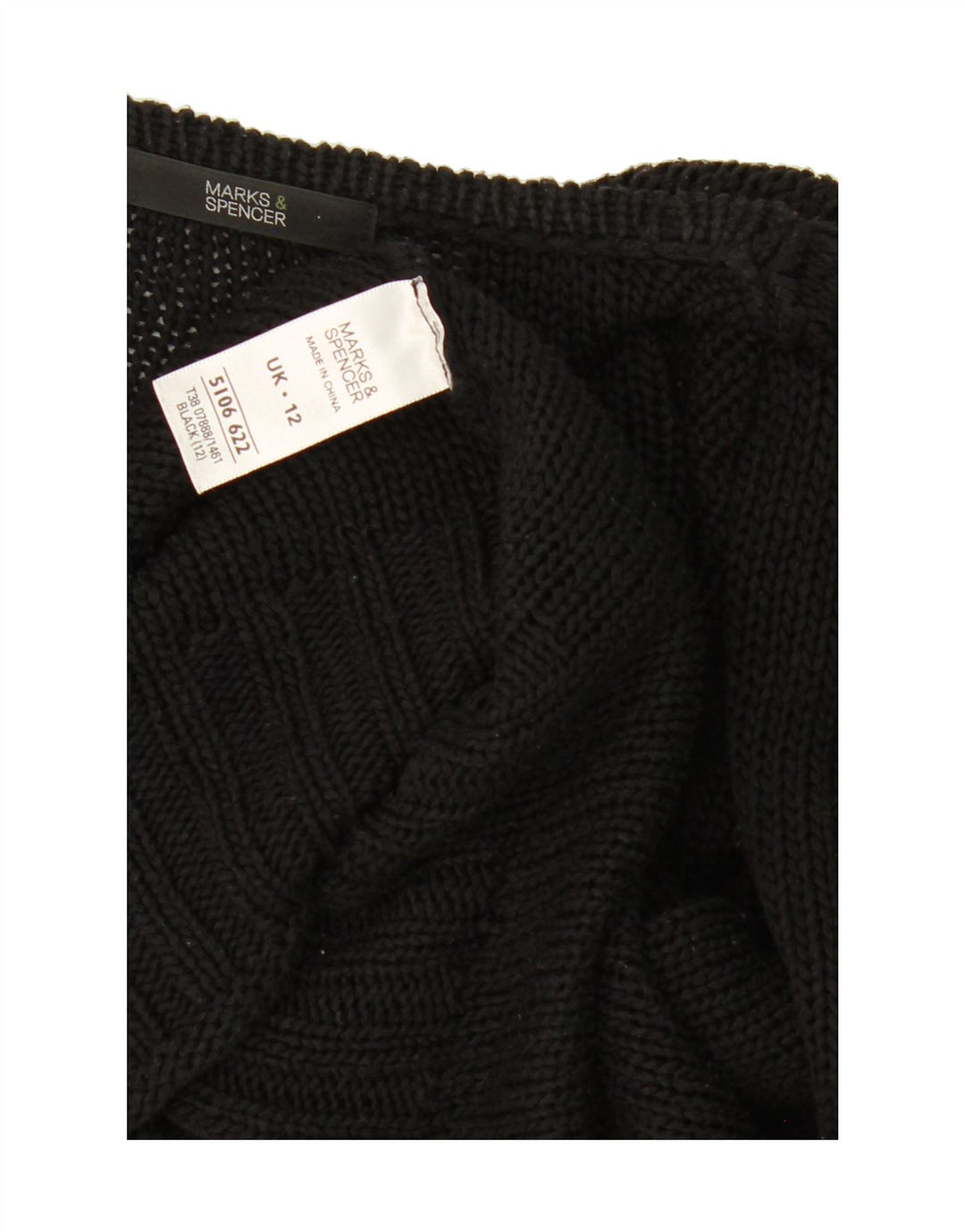 MARKS & SPENCER Womens Short Sleeve Cardigan Sweater UK 12 Medium Black Vintage Marks & Spencer and Second-Hand Marks & Spencer from Messina Hembry 