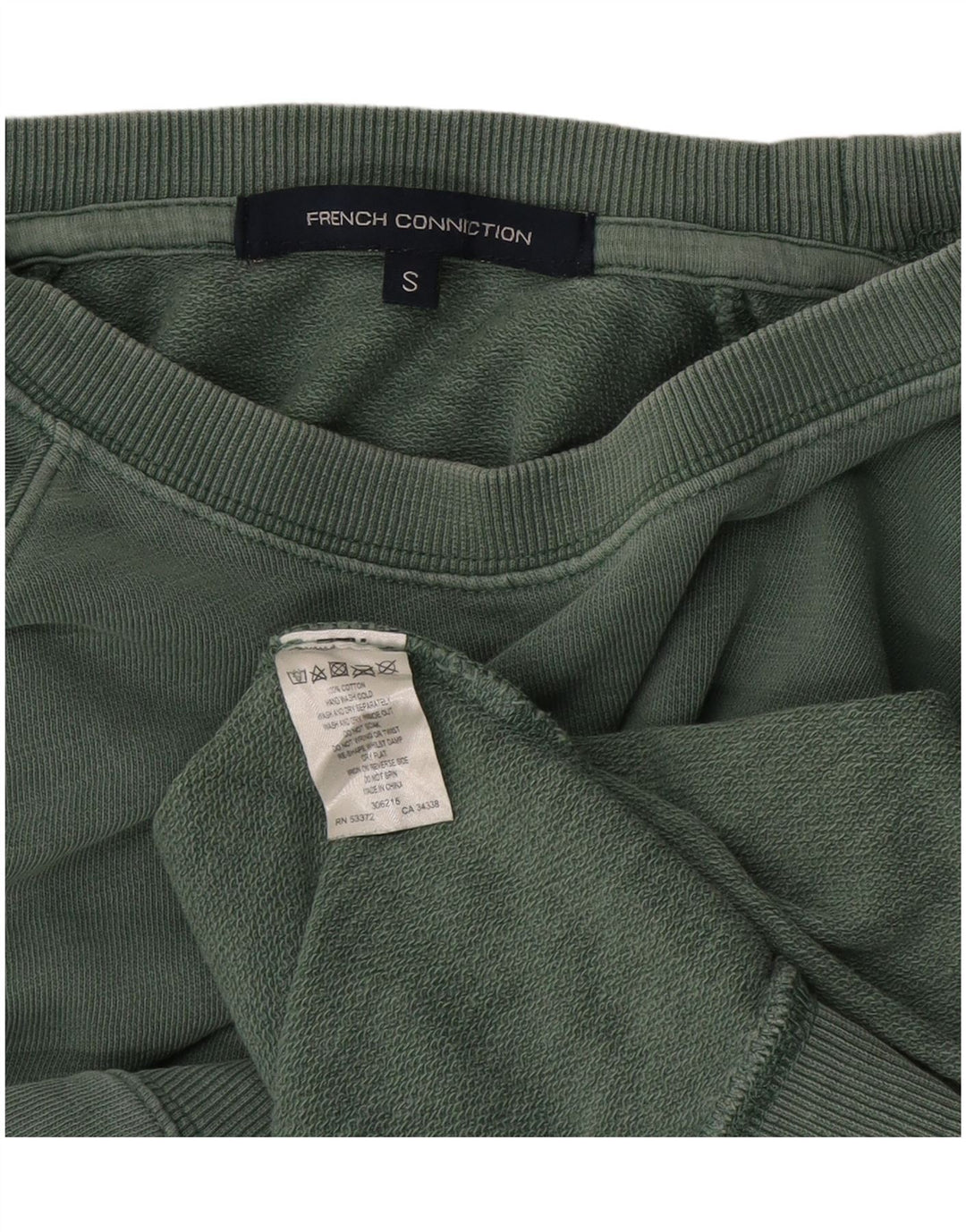 Felpa da donna con maniche a 3/4 di French Connection UK 10 piccola verde