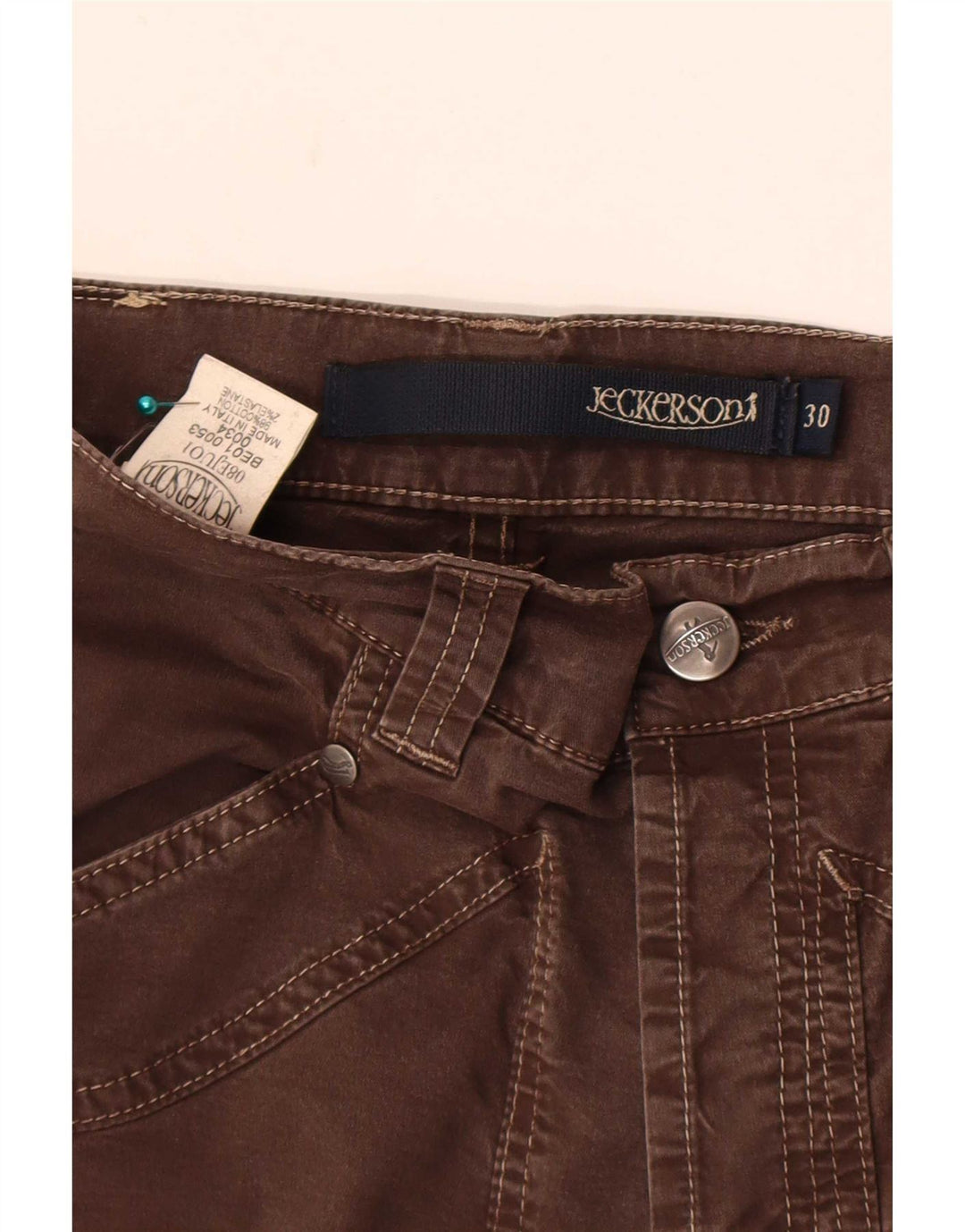 Bermuda da uomo Jeckerson W30 in cotone marrone medio