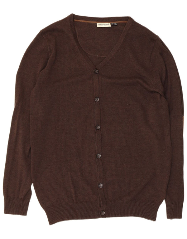 Maglione cardigan da uomo vintage UK 38/40 cotone marrone medio