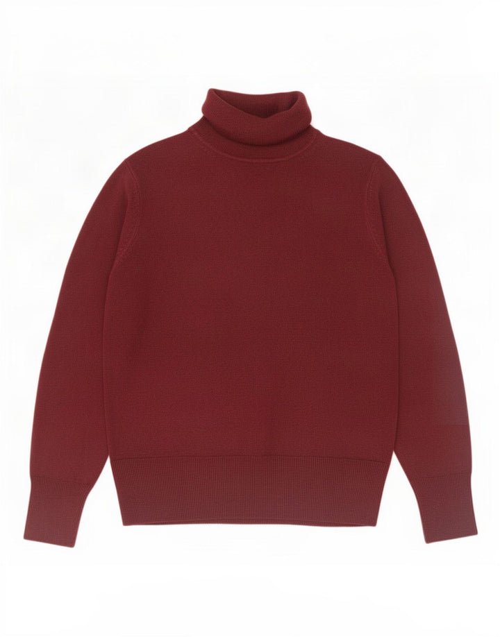 Maglione maglione a collo alto da donna Marks & Spencer UK 12 Borgogna medio