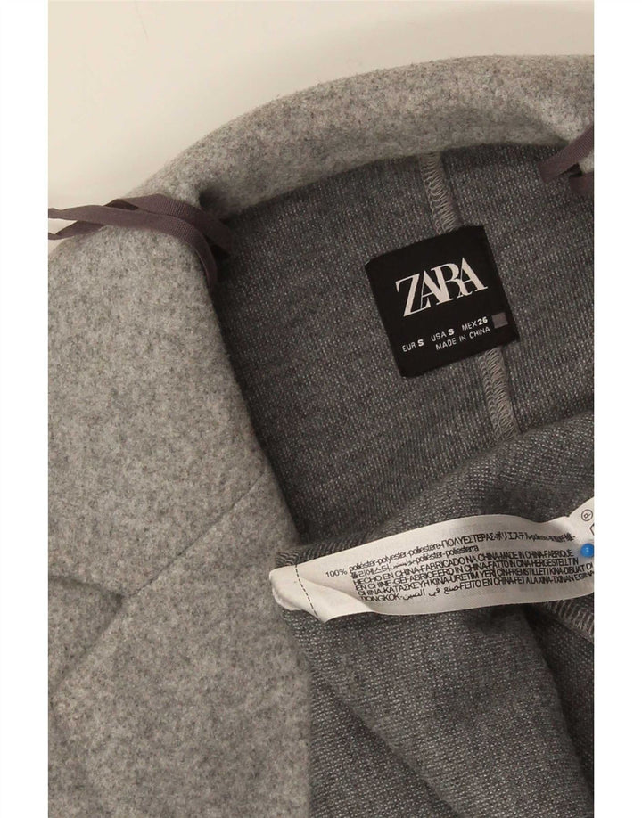 Soprabito aperto da donna Zara UK 10 piccolo poliestere grigio