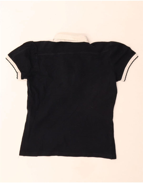 Polo da rugby corta da donna Fred Perry UK 12 medio in cotone blu navy