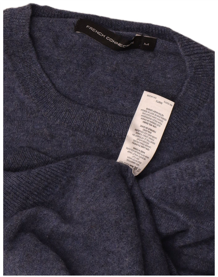 Maglione maglione girocollo da uomo French Connection blu medio in lana d'agnello