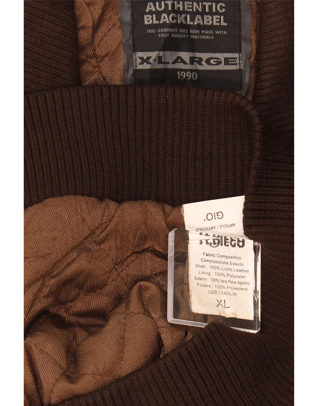 Giacca in pelle da donna VINTAGE UK 18 XL in pelle marrone