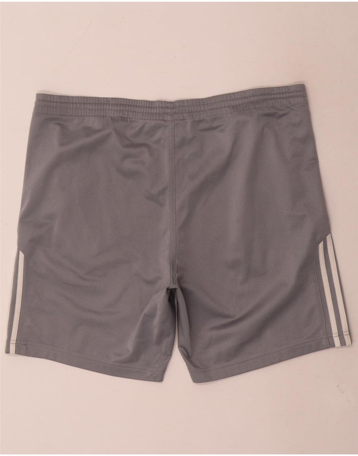 Pantaloncini sportivi Adidas da uomo grandi in poliestere grigio