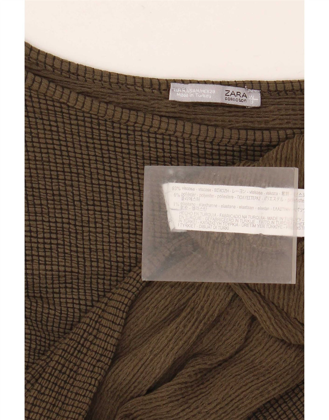 Top Zara da donna oversize con maniche a 3/4 UK 14 viscosa kaki media