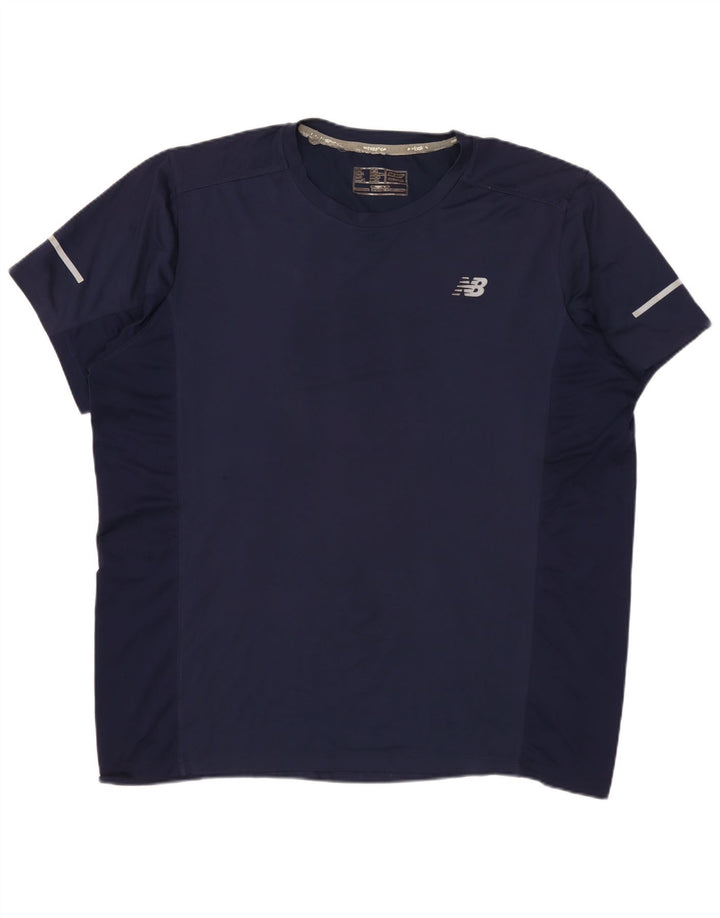 Maglietta da uomo NEW BALANCE Top grande in poliestere blu navy