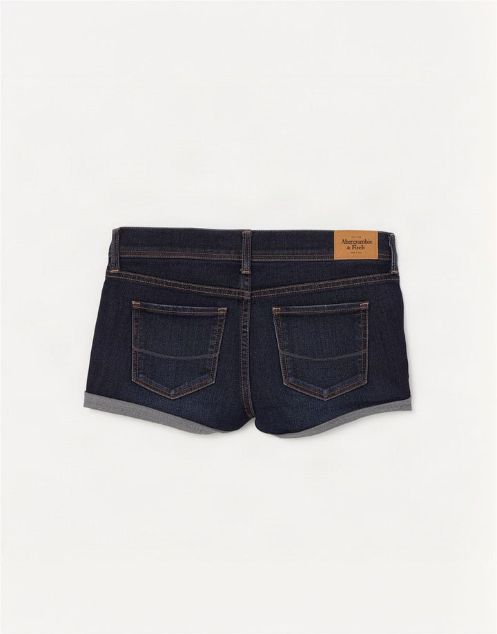 Pantaloncini di jeans da donna Abercrombie & Fitch US 8 medi W29 blu navy