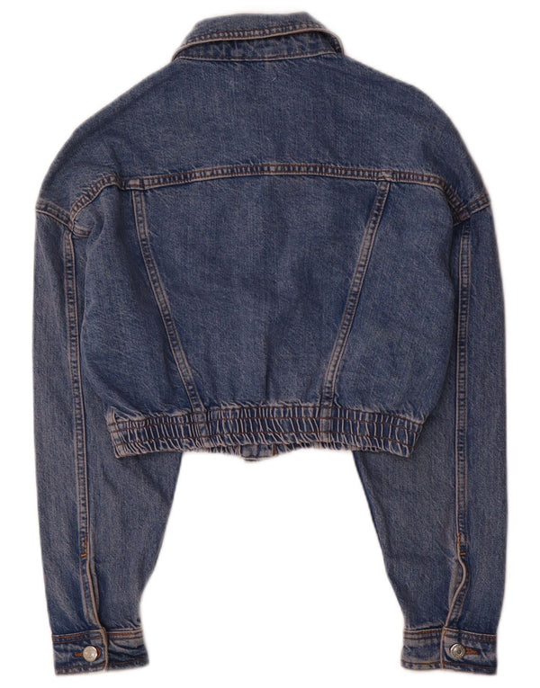 Topshop Womens Crop Denim Jacket UK 8 Small Blue