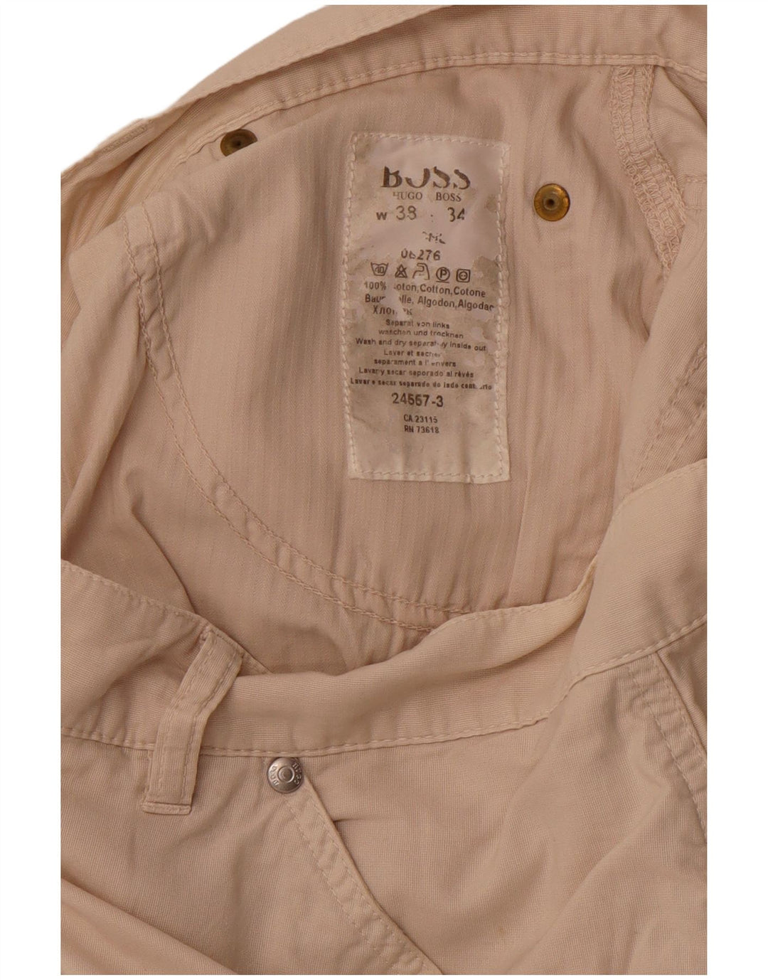 Pantaloncini chino da donna Hugo Boss W38 XL cotone beige