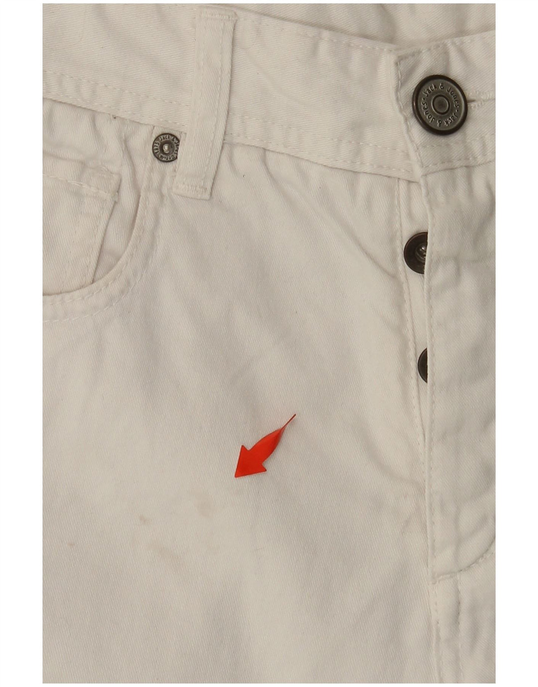 JACK & JONES Pantaloncini di jeans da uomo W30 cotone bianco medio
