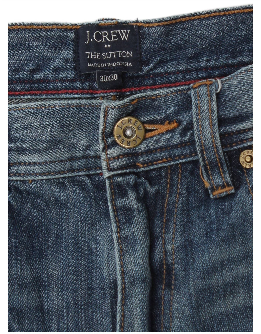 J. CREW Jeans dritti da uomo Sutton W30 L30 cotone blu