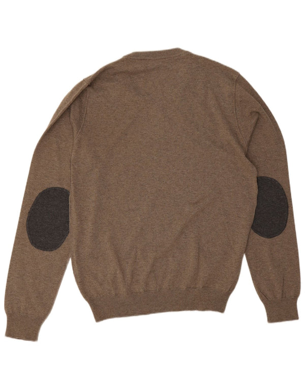 Maglione da uomo con scollo a V Trussardi Jeans in acrilico screziato beige medio