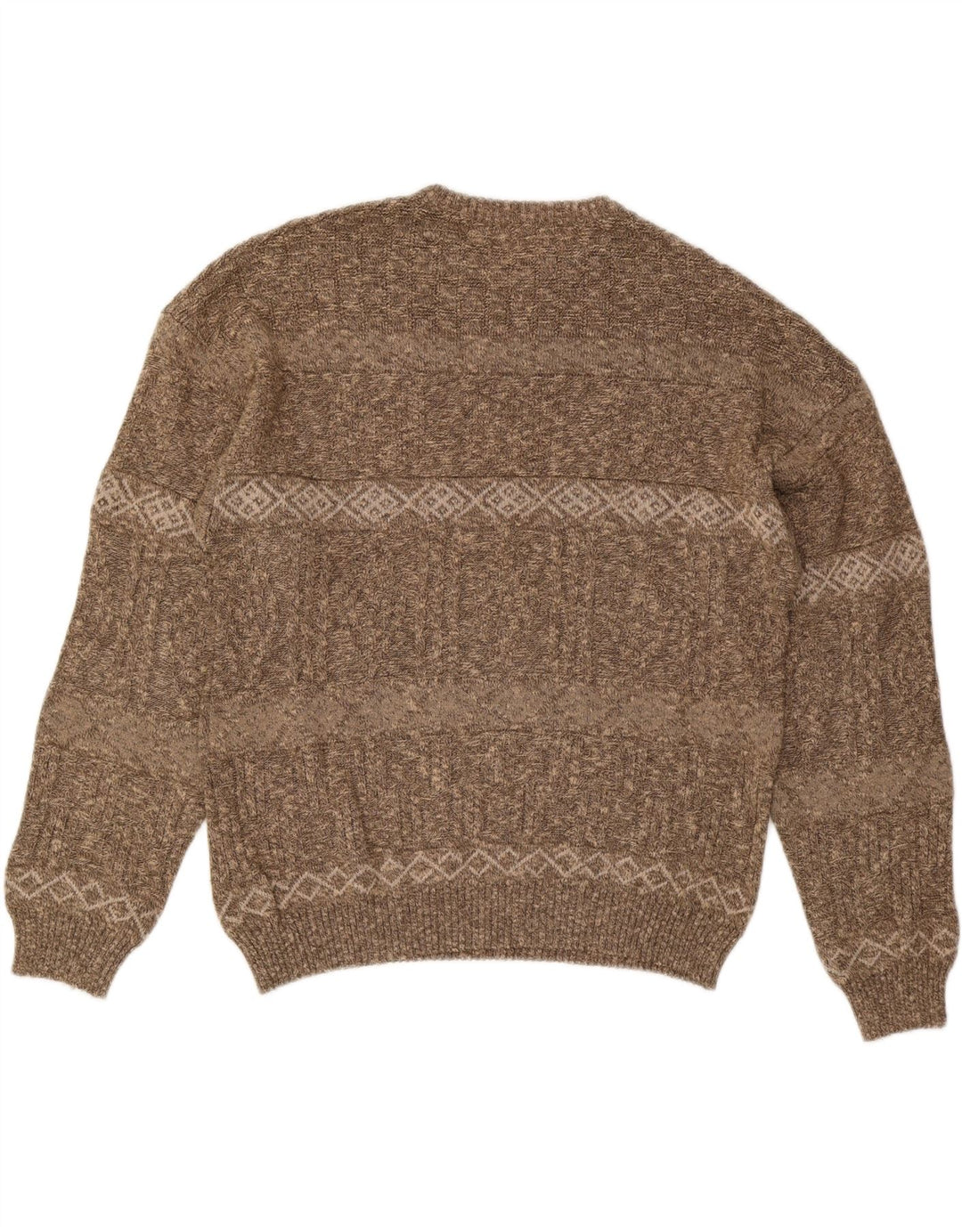 Maglione maglione girocollo da uomo VINTAGE IT 56 2XL a righe marroni