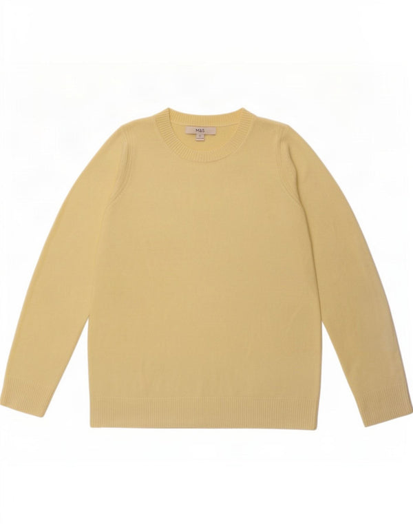 Maglione maglione con scollo a barca da donna Marks & Spencer UK 12 Acrilico giallo medio