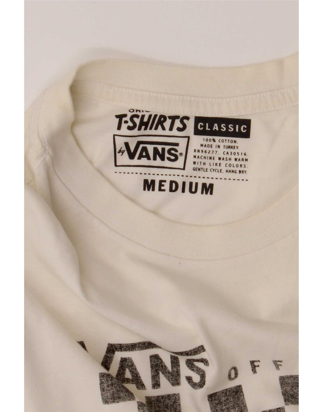 T-shirt grafica da uomo con vestibilità classica Vans, cotone bianco medio