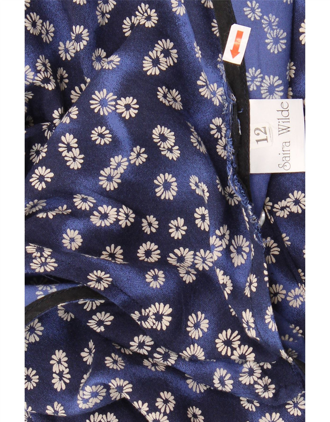 Abito basico senza maniche da donna VINTAGE UK 12 Viscosa floreale blu medio