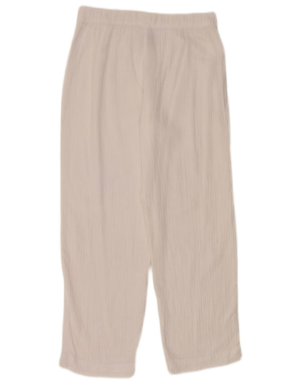 Pantaloni casual larghi da donna Marks & Spencer UK 10 piccoli W32 L30 bianchi