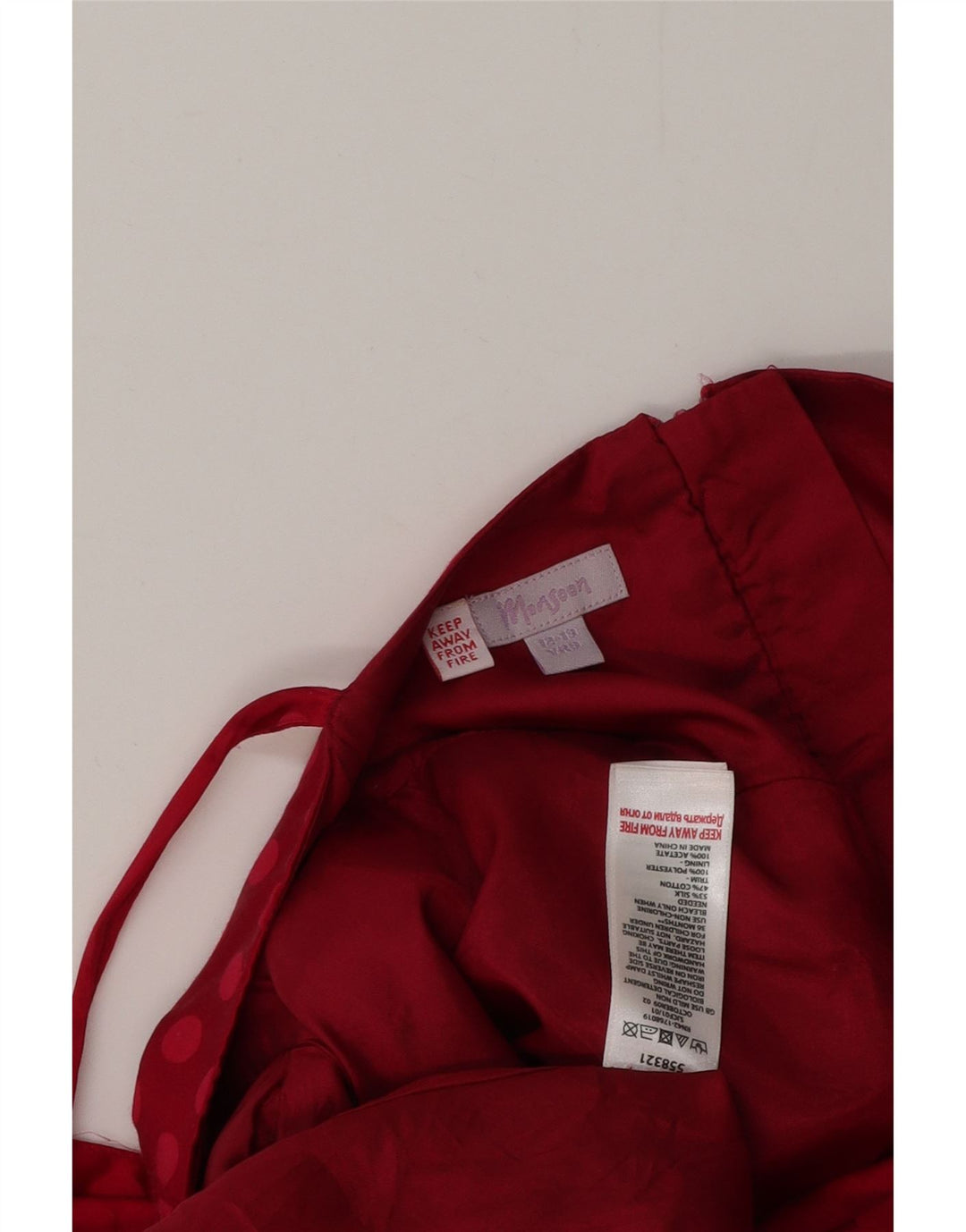 MONSOON Vestito lungo senza maniche per bambina 12-13 anni Acetato rosso a pois