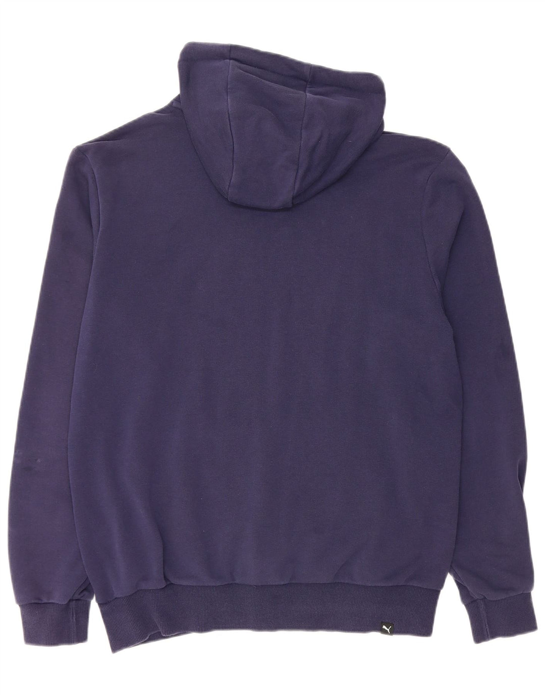 PUMA Felpa con cappuccio grafica da uomo in cotone medio blu navy