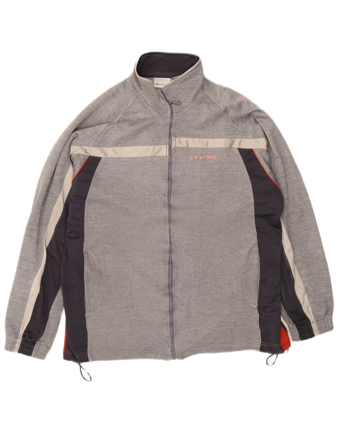 Giacca da tuta da uomo Diadora UK 46 XL Poliestere color block grigio