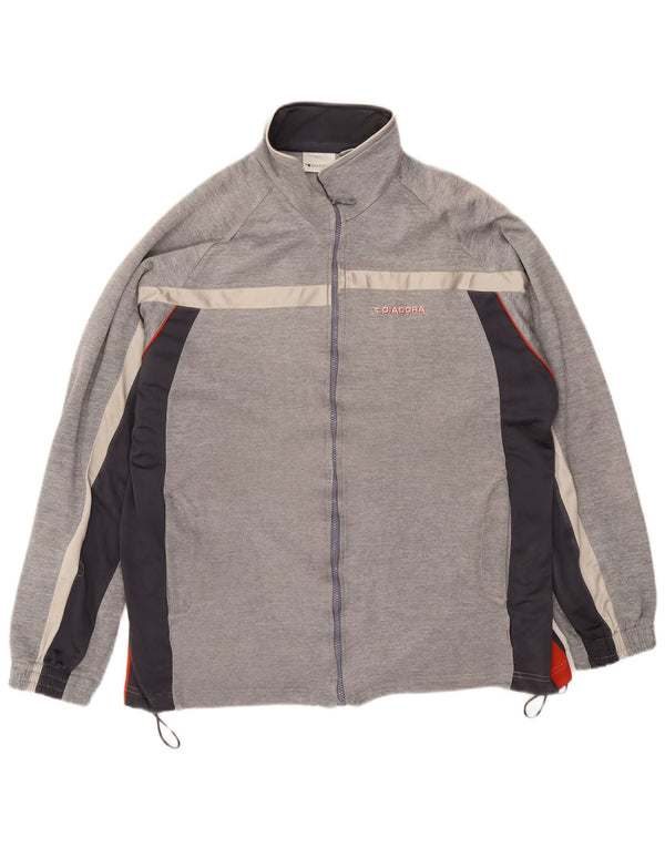 Giacca da tuta da uomo Diadora UK 46 XL Poliestere color block grigio