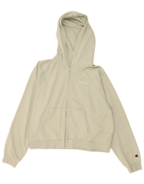 Maglione con cappuccio e zip corta per ragazze Champion 13-14 anni XL in cotone verde