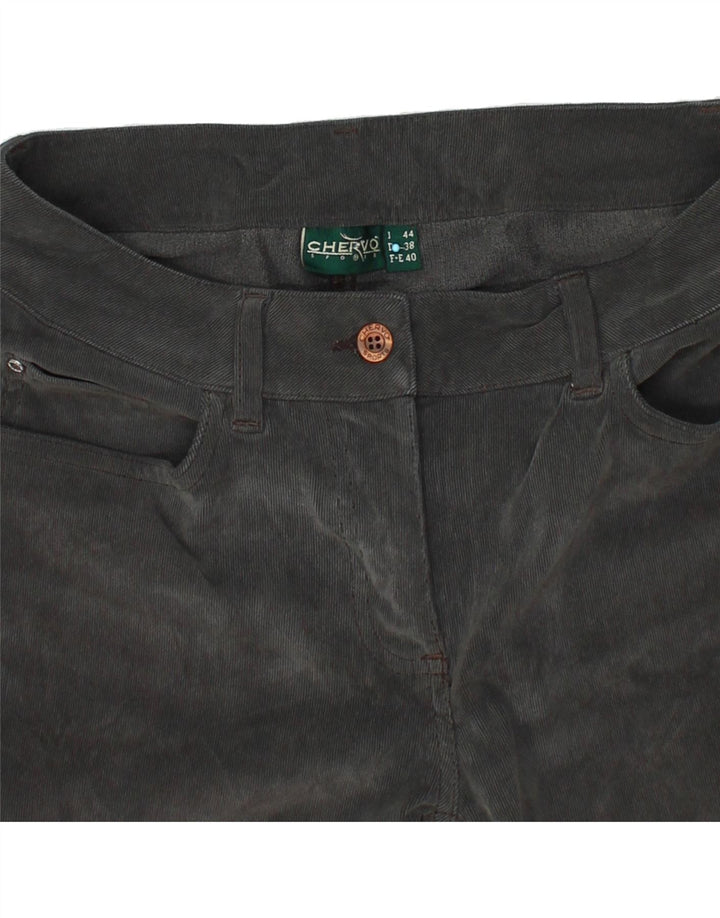 CHERVO Womens Straight Corduroy Trousers IT 44 Medium W30 L29 Grey Vintage Chervo and Second-Hand Chervo from Messina Hembry 