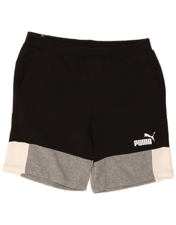Pantaloncini sportivi da uomo Puma 2XL Cotone color block nero