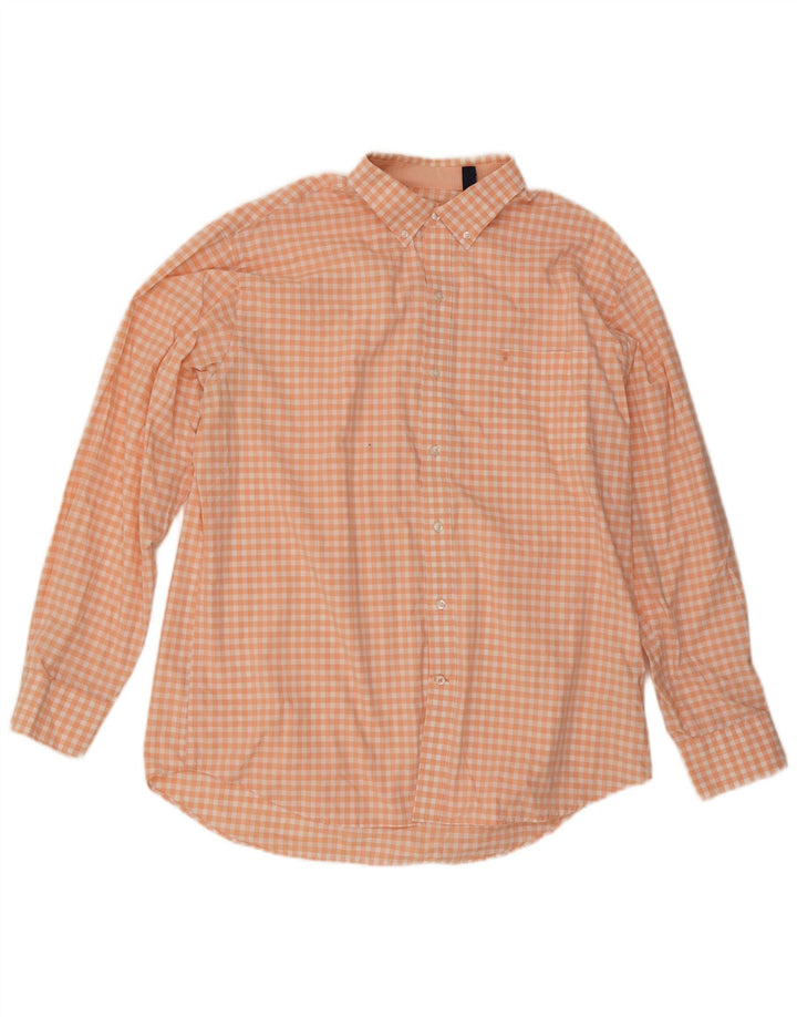 Camicia da uomo Izod XL in cotone a quadretti arancione