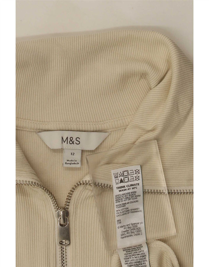Giacca da ginnastica da donna Marks & Spencer UK 12 Cotone beige medio