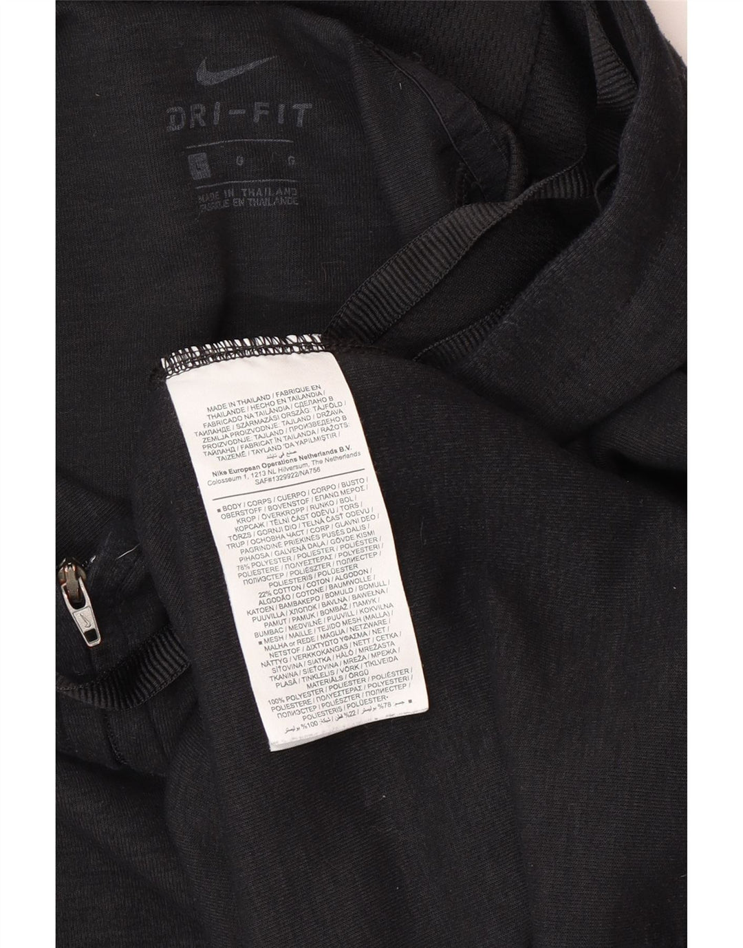 Felpa con cappuccio e collo con zip Nike da uomo, grande, in poliestere color block nero