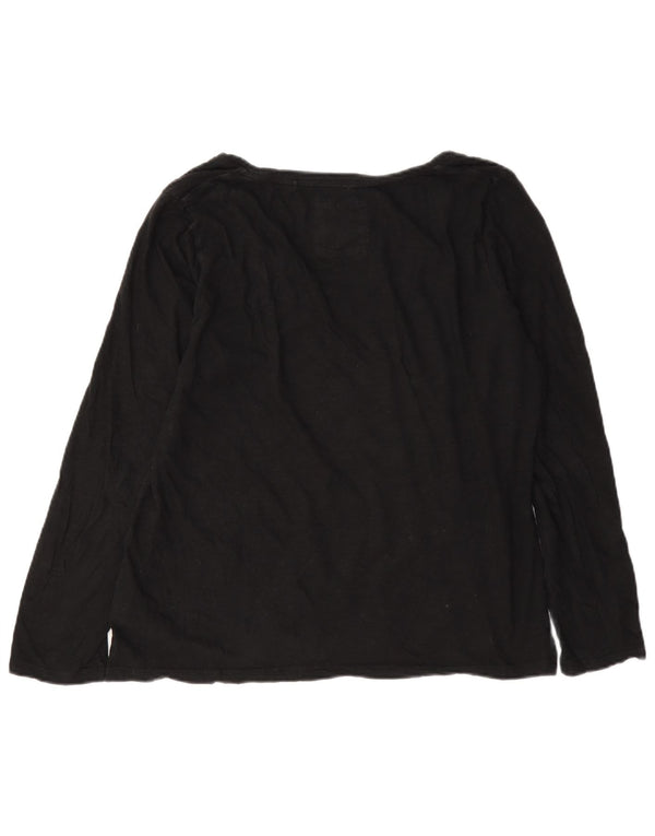 Top da donna a maniche lunghe Fat Face UK 12 cotone nero medio