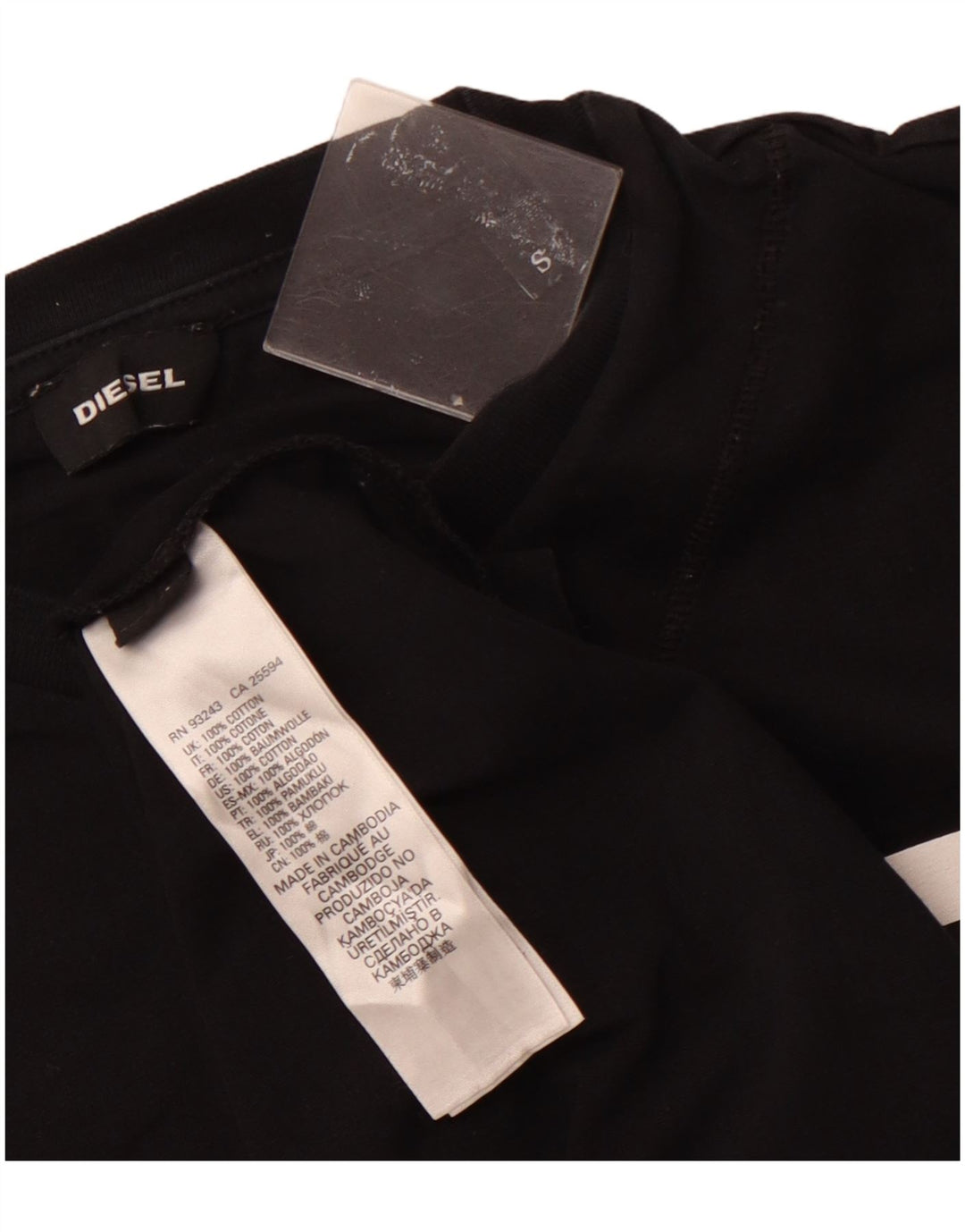 T-shirt grafica da uomo DIESEL Top piccola in cotone nero