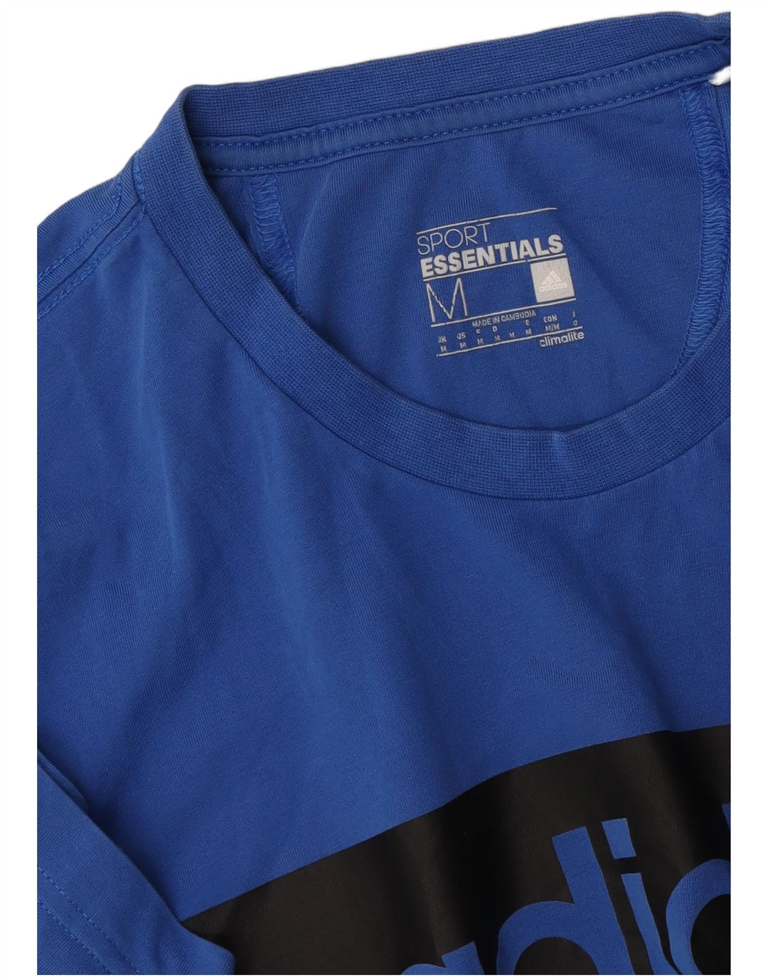 Maglietta grafica Adidas Climalite da uomo, blu medio