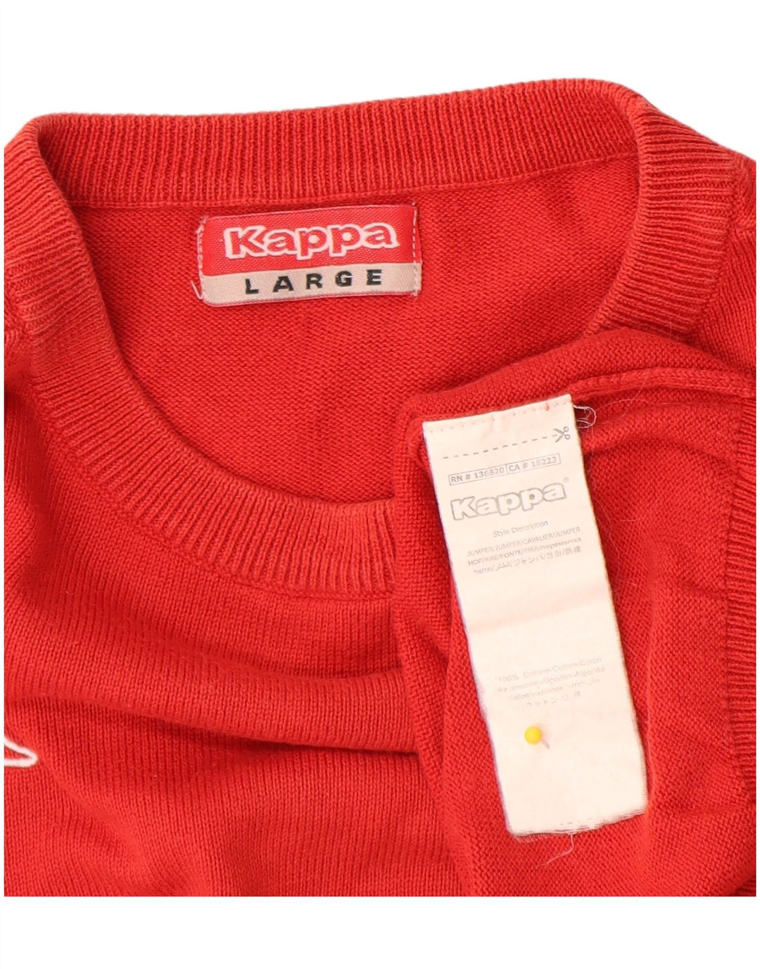Maglione Kappa da uomo girocollo grande in cotone rosso