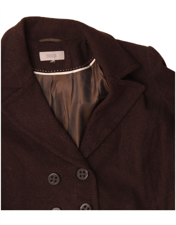 Giacca blazer da donna Marks & Spencer UK 16 grande poliestere marrone
