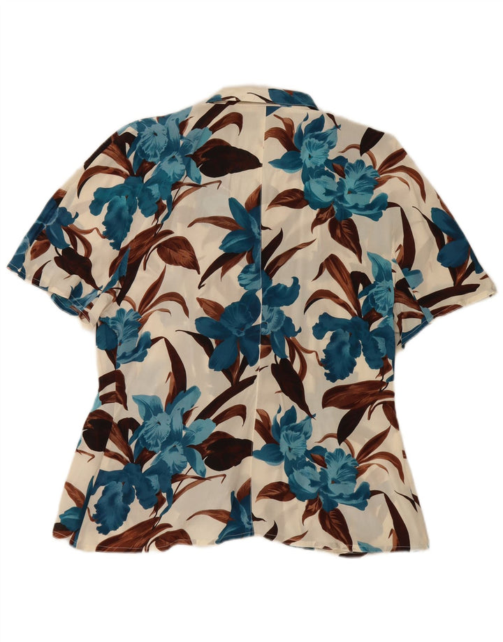 Camicetta trasparente da donna vintage IT 48 XL floreale multicolore