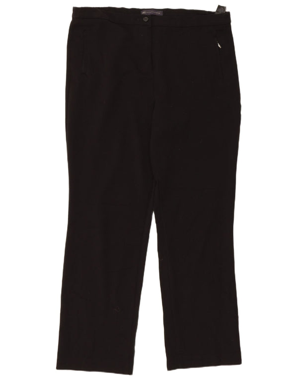 Marks & Spencer Womens Casual Trousers UK 14 Large W34 L30 Black Polyester