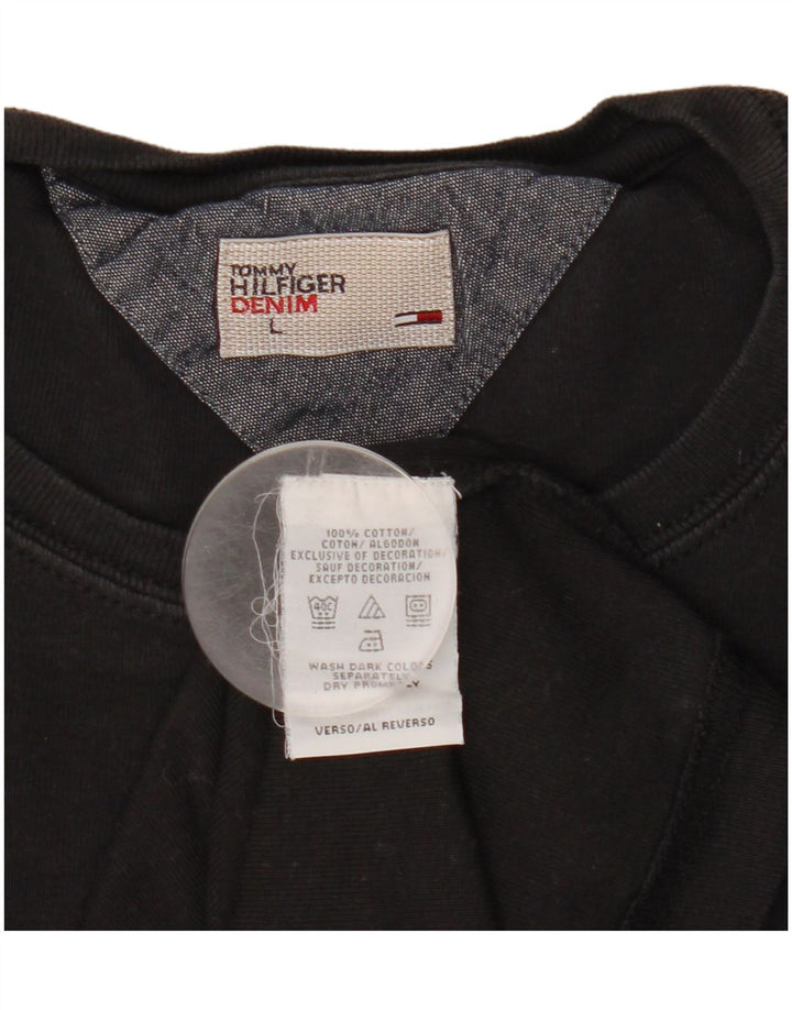 Tommy Hilfiger Uomo Top Manica Lunga Grande Cotone Nero