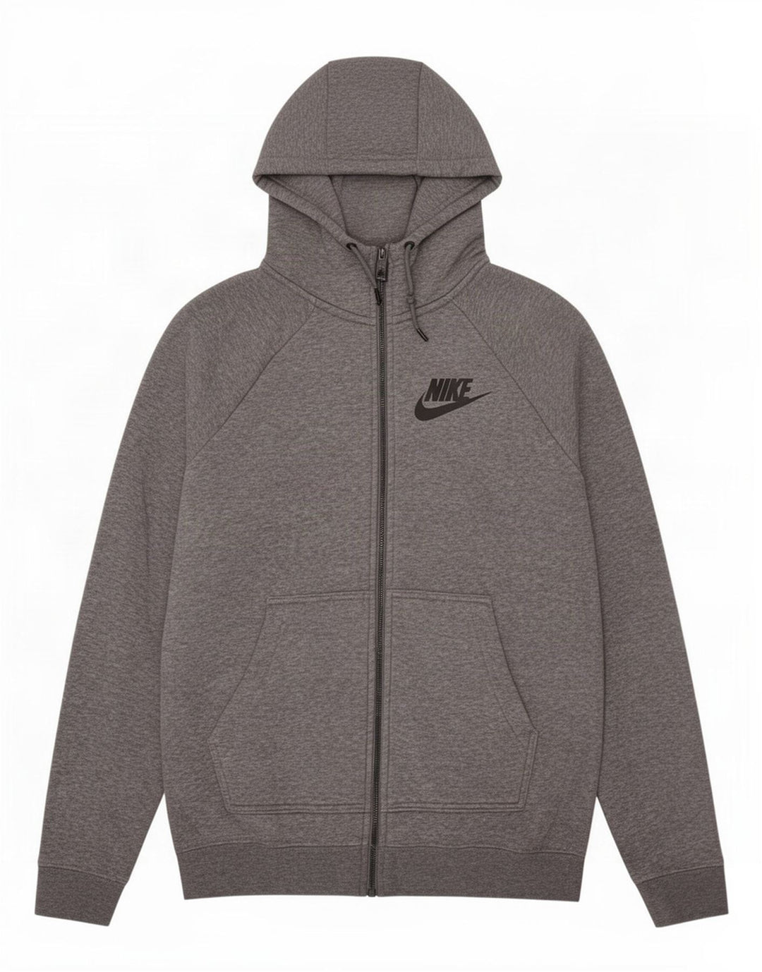 Felpa con cappuccio e zip Nike da uomo in cotone grigio medio